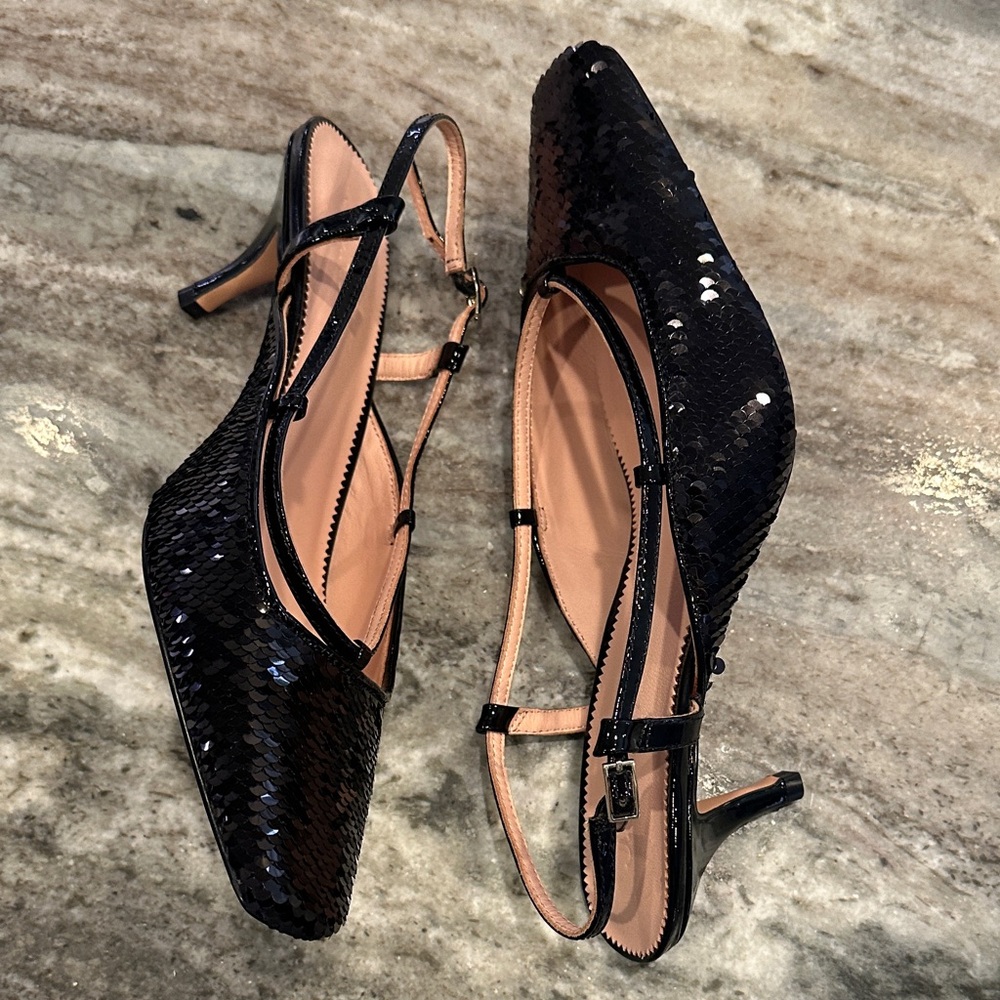 J.Crew Collection Leona Sequin Slingback Heels – Size 8 – New in Box - Picture 8 of 10